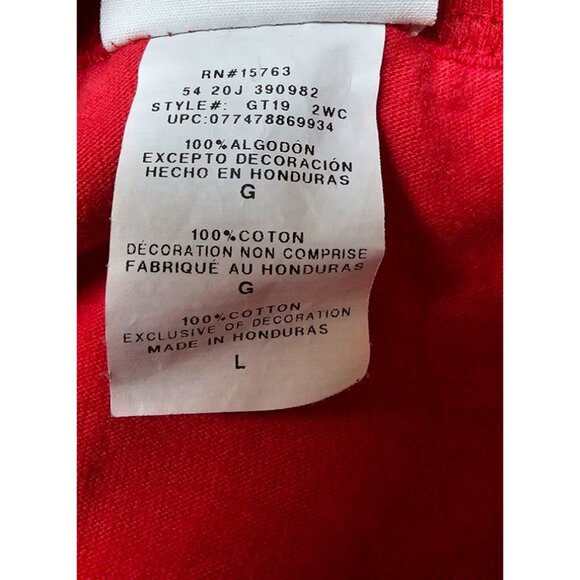 Champion Mens Large Red Short Sleeve Crew Neck Spell Out Embroidered T-Shirt - Picture 12 of 12